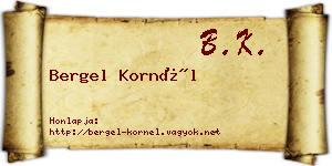 Bergel Kornél névjegykártya